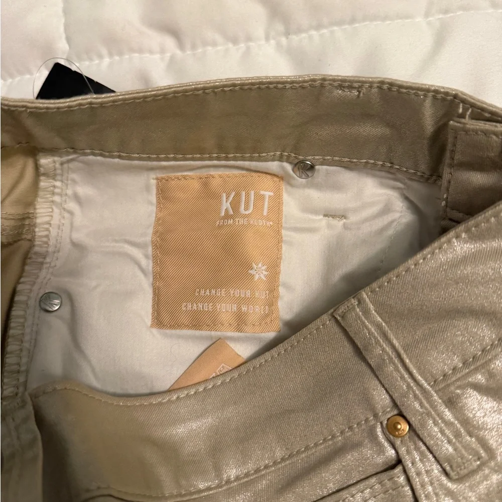 Kut from the Kloth NWT Charlize Rose Gold Fab Ab Cigarette Jeans  sz 10 MSRP $99 - Picture 6 of 10